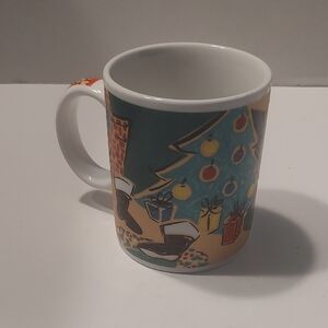 STARBUCKS HOME FOR THE HOLIDAYS Illustrated Christmas Coffee Mug by Mary Graves